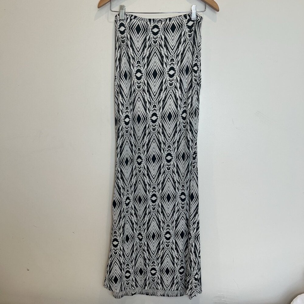 Volcom Double Down Maxi Skirt / Bandeau Dress Black White Elastic Waist 12
